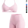 Women's Tight-Fit Halter Sports Bra with Shapewear Shorts, Sporty Workout Bra, Comfortable Lightweight Seamless Design, Ideal for Fitness, Workout and Daily Wear, Yoga Workout Bras, Workout Clothes Women