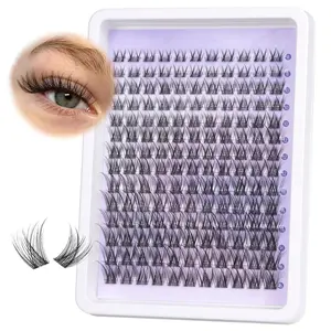 154 Cluster Fairy Eyelash Bunch, DIY Eyelash Clusters 8-18mm C Curl for DIY Extensions, Super Thin 0.05mm Clear Band, Anime False Lashes, Eyelash Extensions Kit