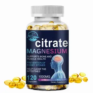 Magnesium Citrate 120 capsules Strong Daily Supplement Bone Muscle Health