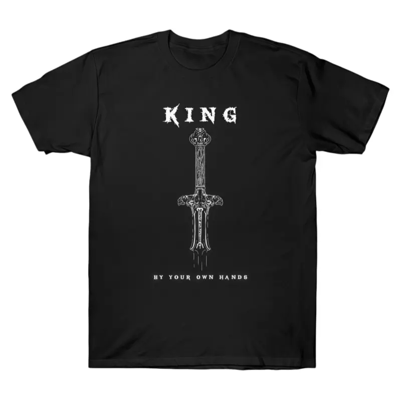 Oversized Atlantean Conan Sword - King by Your Own Hands Graphic T-Shirt Streetwear Holiday Wear y2k cotton fashion Streetwear Lover Gift Top Trending