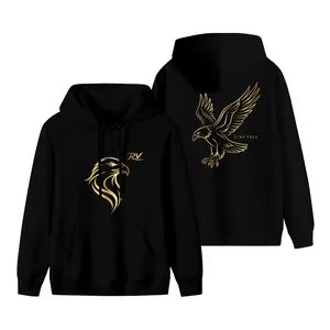 Ultimate Gym Pump Cover Mens Athletic Pullover Hoodie Gold Eagle Graphic Casual Outdoor Sweatshirt Black White