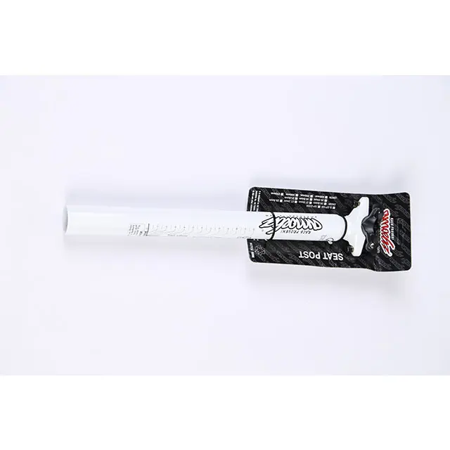 Amoeba BORLA SP-M310 Bike Seatpost, Lightweight Aluminum for Mountain Bikes, Glossy White Finish, 350mm Length with Adjustable Markings, 27.2/30.9mm, Mountain Bike