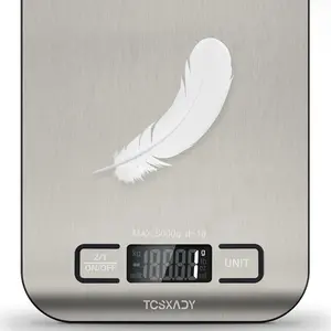 TCSXADY Kitchen Scale for Sourdough and Foods Digital Food Scale with Max 5000g Accuracy 1g Resolution