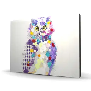 Begin Home Decor C1RC36487WNLT6 36 x 48 in. Textured Abstract Owl - Purple Canvas Living Room Decor