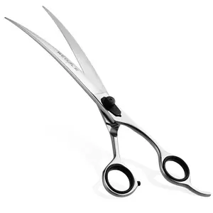 Regale Professional 9.5-inch Curved Afro and Beard Barber Shears - Mirror Finish