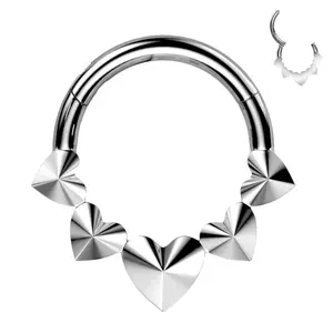 Titanium Heart Septum Ring - 10133
