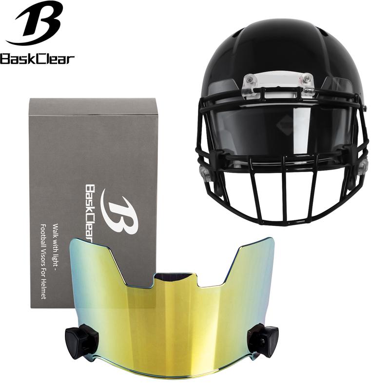 Silver Football Visor - Football Visors for Helmet - Football Helmet Visor Fits Adult & Youth Football Helmets - Anti-Fog, Scratch Resistant Clear Visor Football Face Shield
