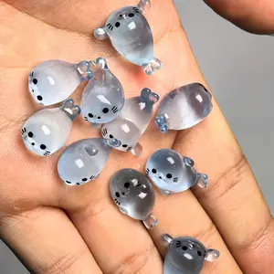 10-piece luminous mini seal resin figurines - Creative desktop home decoration gifts - Randomly shaped cute cartoon glowing marine animal models