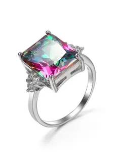 Fashion Princess Zircon Women's Ring, Valentine's Day Gift, Christmas Jewelry, Wedding Engagement Accessories, Elegant Ladies' Ring