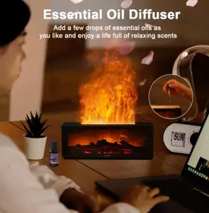 Flame Humidifier Classic Moments Retro Fireplace Design with Full-Spectrum LED Lights & Realistic Water Mist Technology for Gentle Hydration and Aesthetic Decor