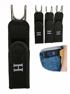 Unisex Elastic Waistband with Metal Hook, Invisible No-Trace Adjustable Belt, Invisible Front Buckle, Smooth Buckle, Durable Non-Irritating, Suitable for Casual Formal Daily Wear