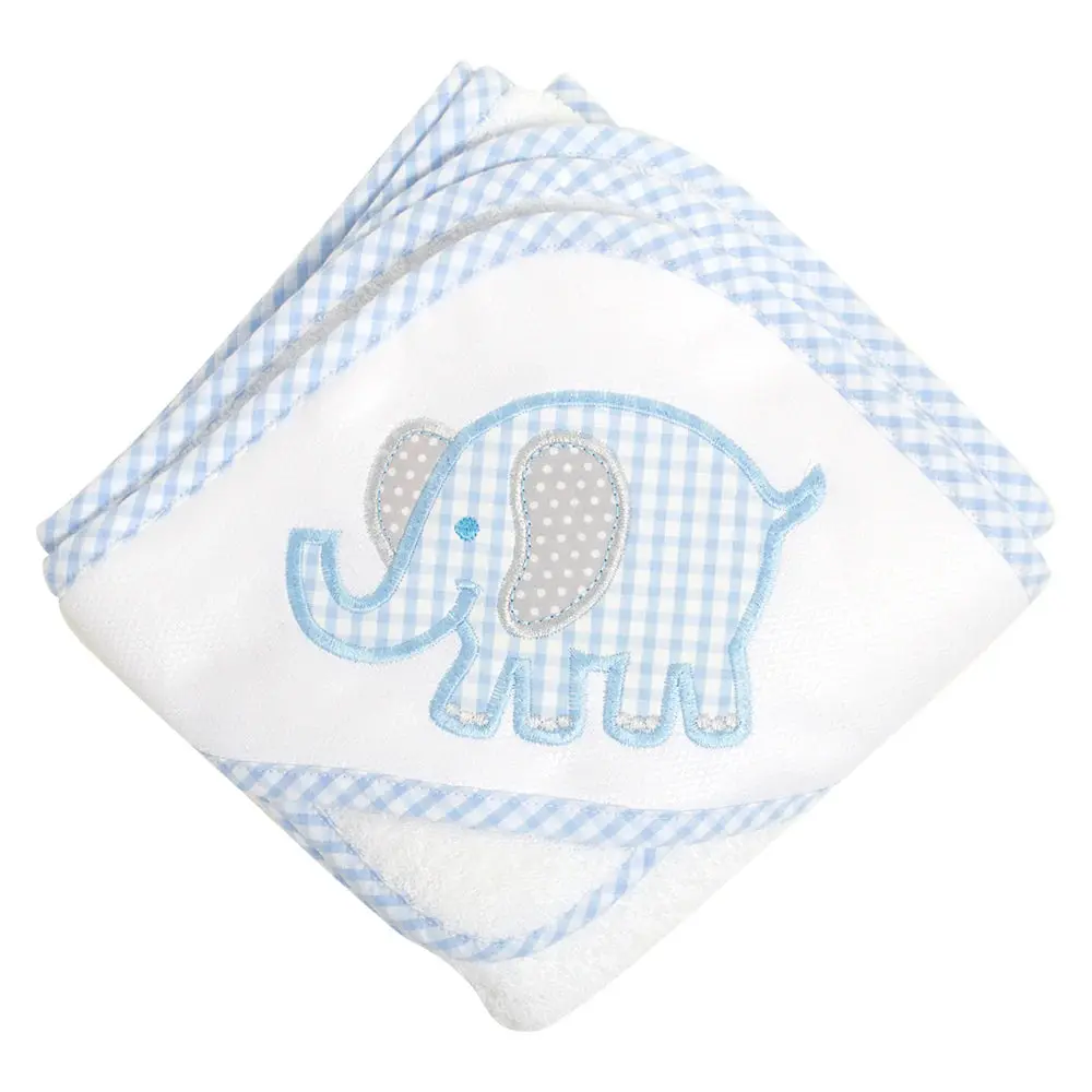 Blue Elephant Hooded Towel Set