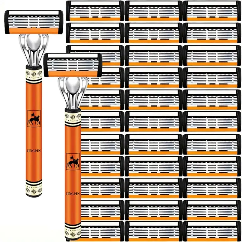 6-Layer Safety Razor Set with Stainless Steel Blades