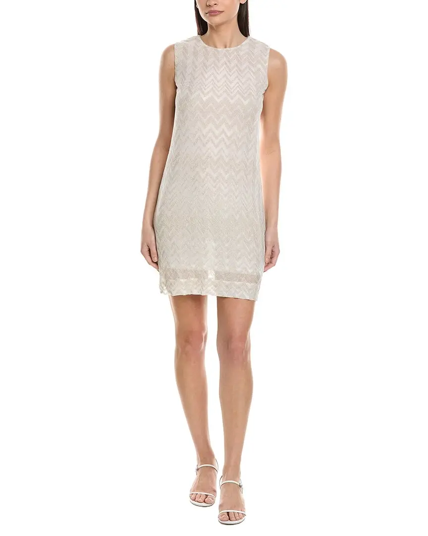 M Missoni Metallic Zigzag Print Shift Dress