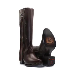 2017053155 - Women's Vaquero Signature Round Toe Boots Flor Entera Tabacco Difuminado