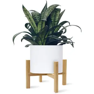 Stand, Flower Potted Holder, up to 8 Inch Pot - Nature, Mid Century Modern (Pot Not Included) (1 Pack)