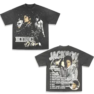Vintage T Shirts Michaels S Jackson Greatest Hits Tee -Vintage Bootleg Unisex Cotton Shirts Tee That Goes Anywhere Basic Cotton Casual Fabric