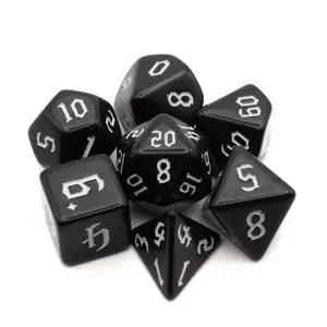 Black Acrylic Dice Set - White