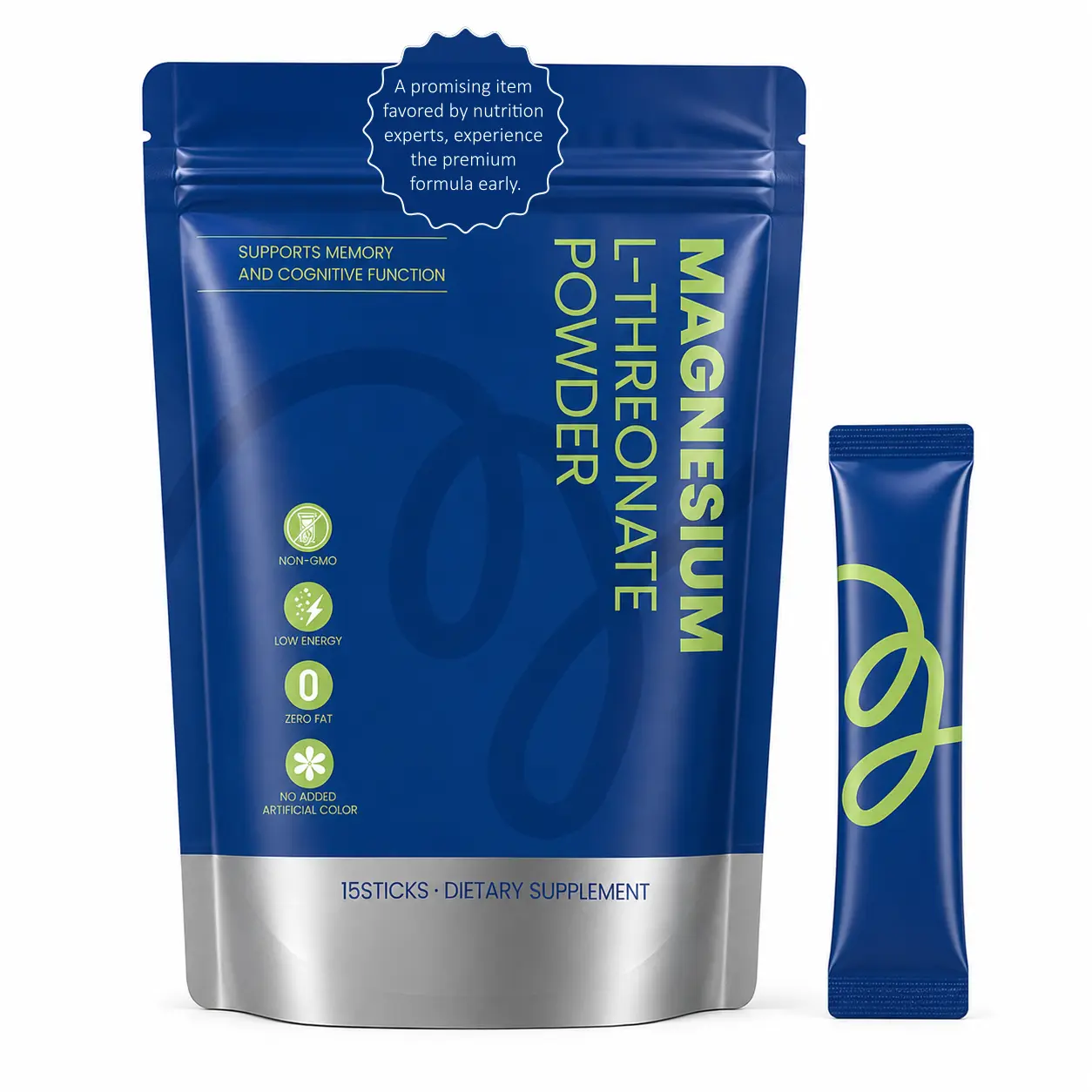 Magnesium L-Threonate Powder Supplement- Ultra-Absorbable Magnesium - Supports Memory, Focus, Cognitive Function & Mood - Gluten free, Non-GMO, Vegetarian (15 Servings) Powder Mix for Memory, Recall Speed & Cognitive Health, Gluten-Free