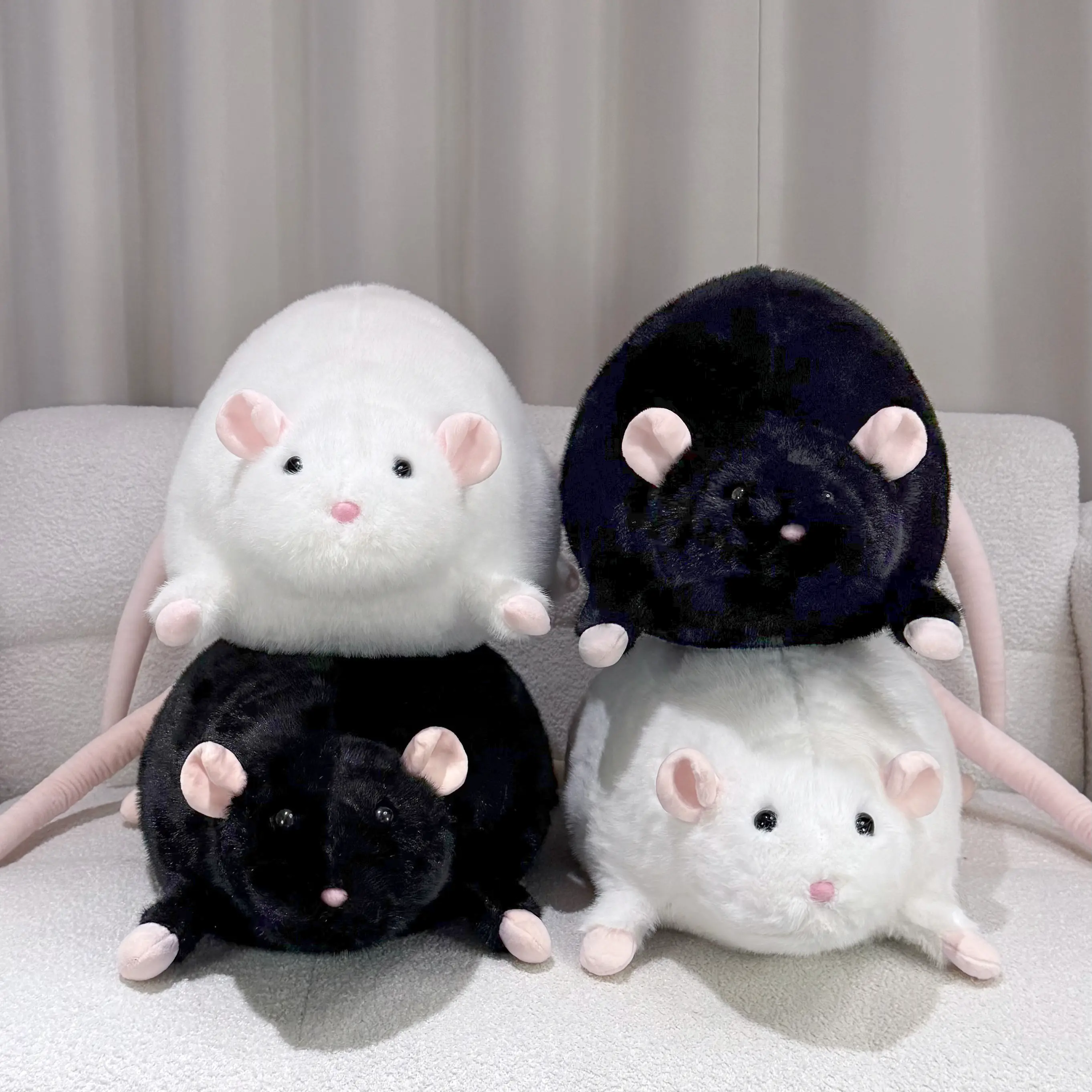 Premium Oversized Chonky Rat Plush Toy - Extra Soft Fluffy Material, Durable and Cuddly Design, Unisex Round Stuffed Animal Doll, Gifts for All Ages Bestie, Birthday Present Collection, Cute Animal Design, Plush Mouse Stuffed Toys, Fluffy Fabric