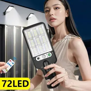 1/2/4pcs 72 LED Solar Lights Outdoor Wall Lighting Solar Panel Chargeable 1200mAh Li-Ion Battery With Motion Sensor 8000lm Garden Pathway Lights, 3 Modes Waterproof Motion Sensor Security Lamp For Yard Patio Driveway Camping
