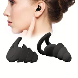 Shark Fin Three-Layer Silent Earplugs, Swimming Earplugs, Silicone Earplugs, Suitable for Sleep, Travel, Ca Prop 65 Compliant