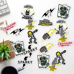 Stickers Pack 20 Pcs Electrician Water Bumper  Waterproof Aesthetic Vinyl Bike Car Luggage Laptop Colorful Guitar Bottle Skateboard