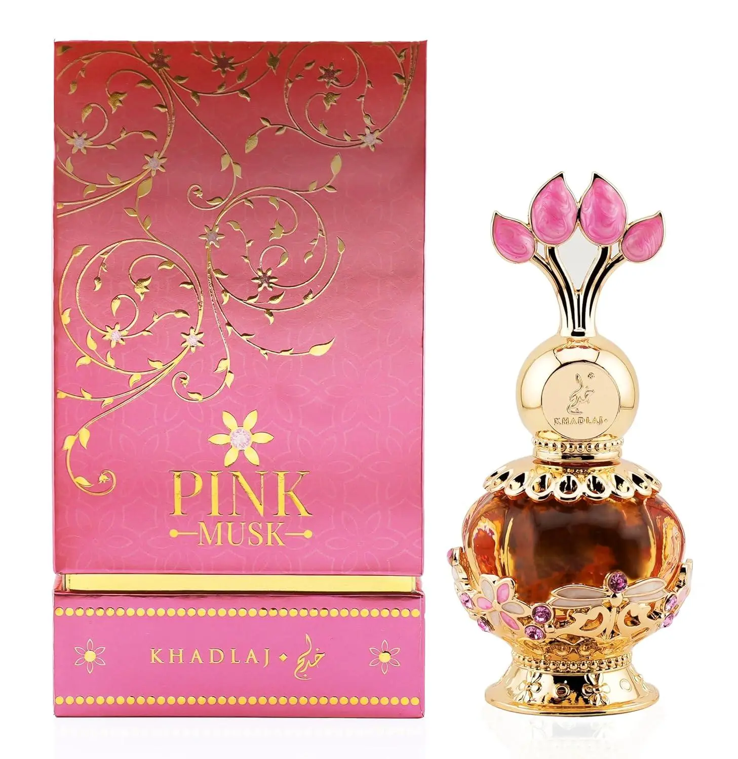 KHADLAJ PERFUMES Women's Pink Musk Concentrated Oil - 20 ml/0.7 oz Aromatic Creamy Sweet Musky Arabian Beauty Fragrance, Aromatic Fragrances