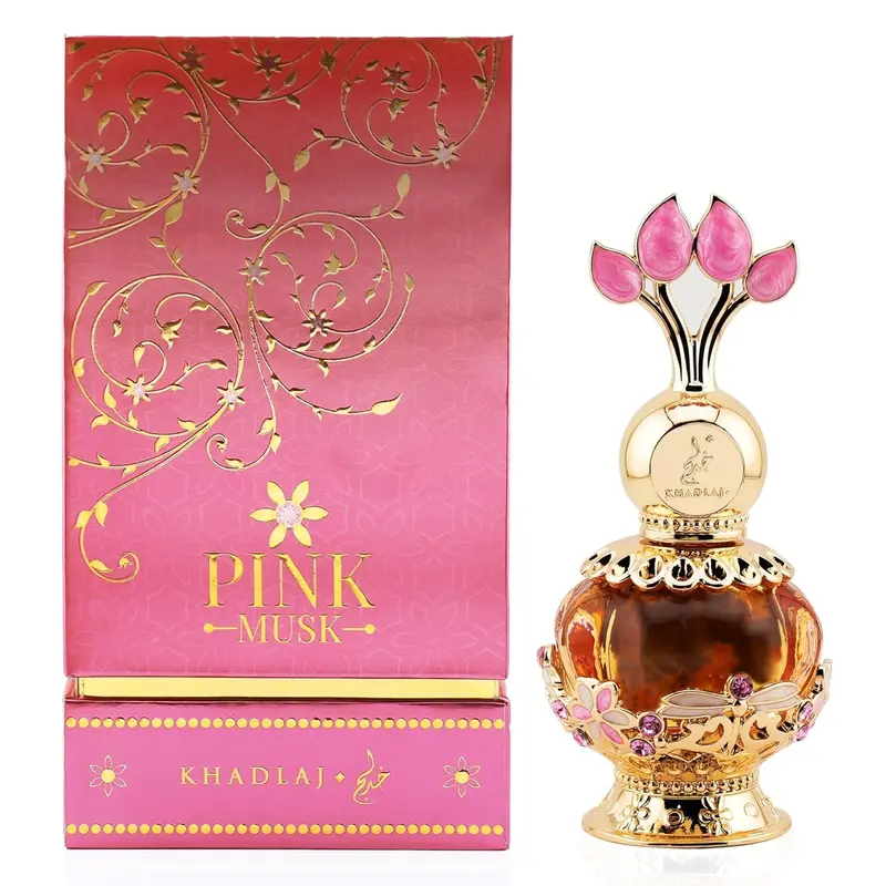 KHADLAJ PERFUMES Women's Pink Musk Concentrated Oil - 20 ml/0.7 oz Aromatic Creamy Sweet Musky Arabian Beauty Fragrance, Aromatic Fragrances