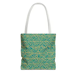Golden Poppy Matrix Geometric Background Tote Bag