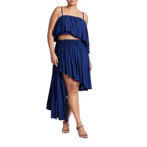 ELOQUII Women's Plus Size Cascading Asym Skirt