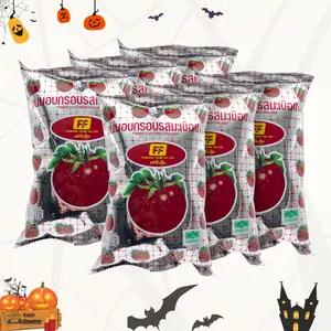 Thai Grocery Legendary FASHION FOOD Tomato Flavor Cracker - 6-Pack Snack Tomato Flavored Crackers for Spooky Celebrations Chip, 65g - Crunchy