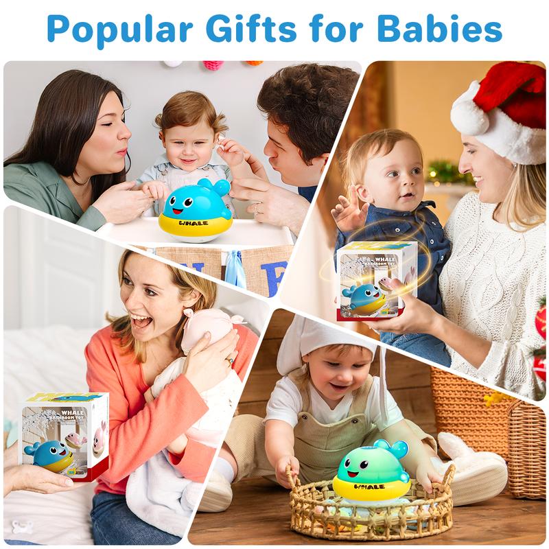 Baby Bath Toys, Light Up Whale Sprinkler Bath Toys for Kids Ages 1-3, Pool Water Toys for Toddlers Bathtub Fountain Toys, Birthday Gifts for 1 2 3 Year Old Boys & Girls