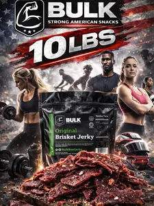 Bulk Beef Jerky I Classic Brisket Jerky Flavors - 10 LB Pack