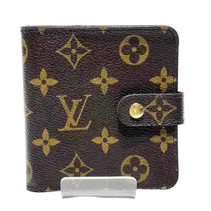 Pre-owned Louis Vuitton Canvas Small Leather Goods Monogram Compact Zip Wallet