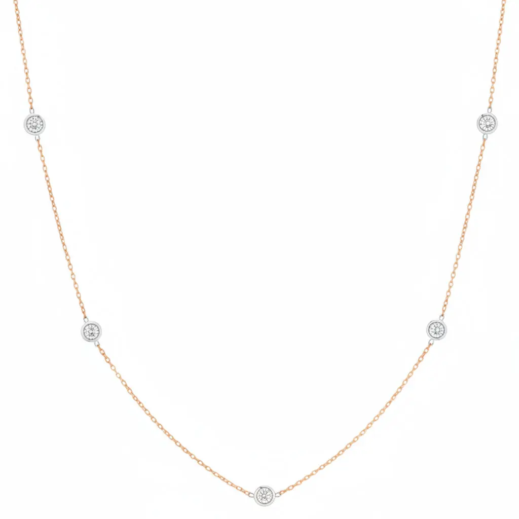 Diamond by the Yard Necklace, 18k Rose Gold, 0.57 ct