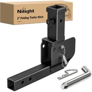 Nilight Trailer Hitch Folding Extender Mount Shank 16.54 Inch Compatible with Wheelchair Cargo Carrier Adapter for 2 Inch Receiver Trailer Hitch 500lbs Black Powder Coated