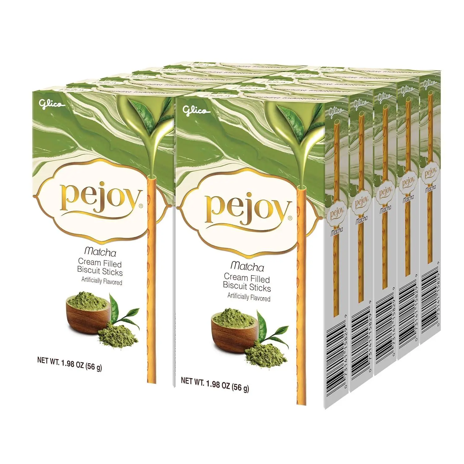 Glico Pejoy Pocky Match Cream Biscuit Sticks 1.98oz 10ct