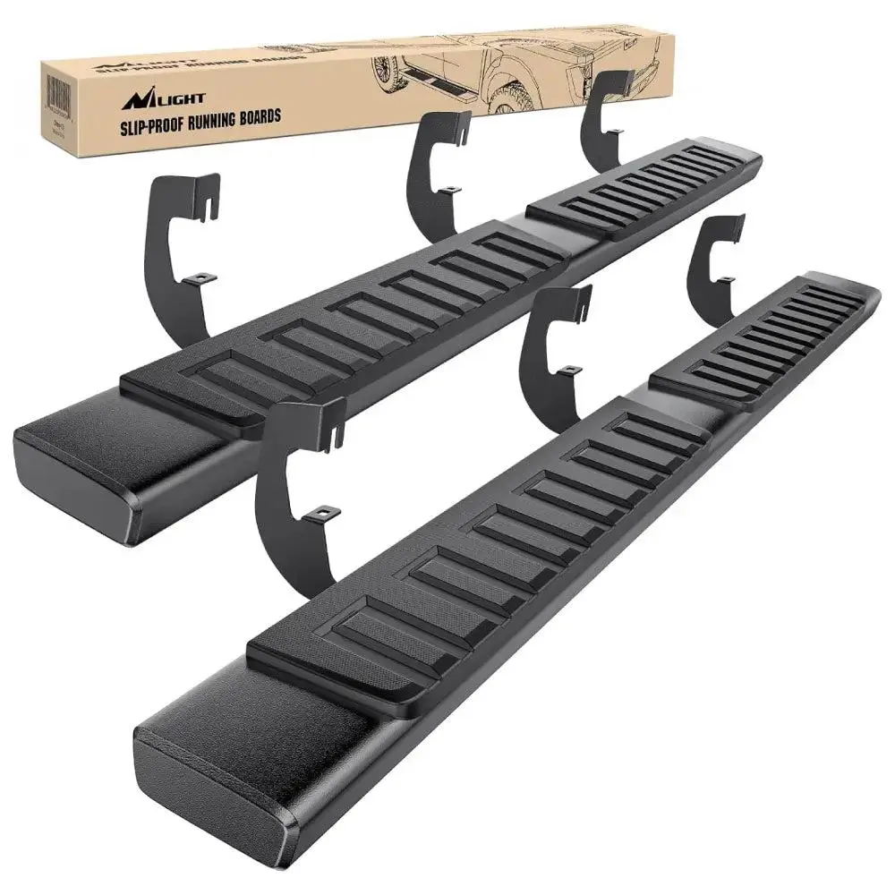 Nilight 6-Inch Aluminum Side Step Nerf Bars Running Boards, Chevy 1500 Accessories for 2007-2018 Chevy Silverado/GMC Sierra 1500 Double Extended Cab & 2007-2019 Silverado/Sierra 2500HD-3500HD