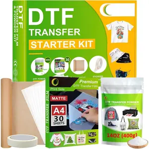 DTF Sublimation Kit - 30 Sheets A4 DTF Film for Sublimation Hack, 14oz DTF  White,DTF Transfer Starter Kit, Hot & Cold Peel DTF Transfer Film and  Kit for DTF & Sublimation Printer