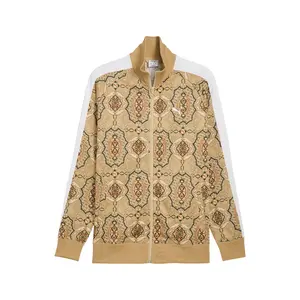 PUMA Mens T7 Vintage Prep Aop Jacket Athletic Outerwear Casual - Beige