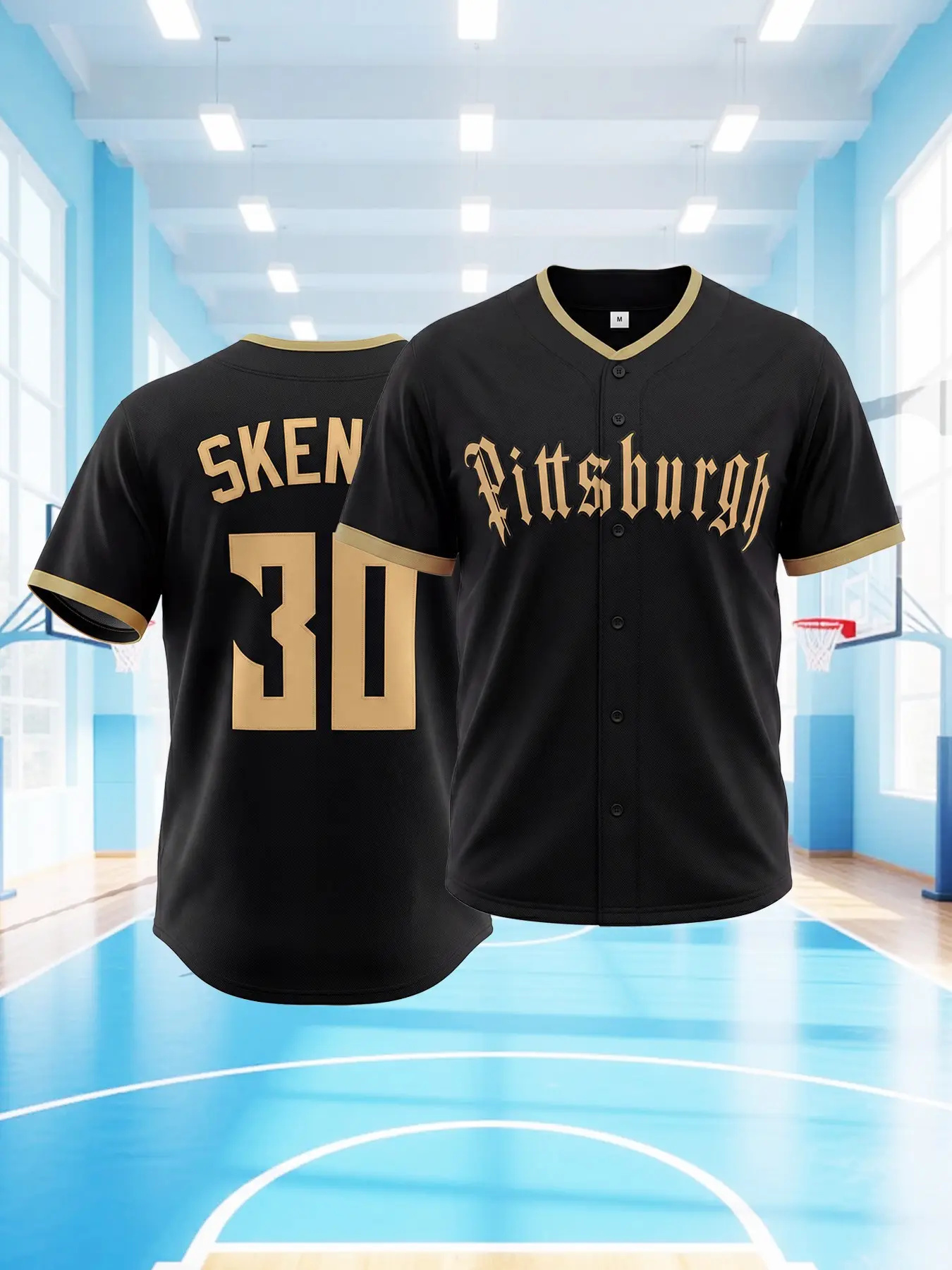 Men's Pittsburgh #30 Embroidered Casual Baseball Jersey, Breathable Short Sleeve Baseball Shirt, Ideal for Outdoor Sports & Fan Gifts