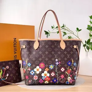 Pre-owned Louis Vuitton Coated Canvas Shoulder Bags LV X TM Neverfull MM CPU0602