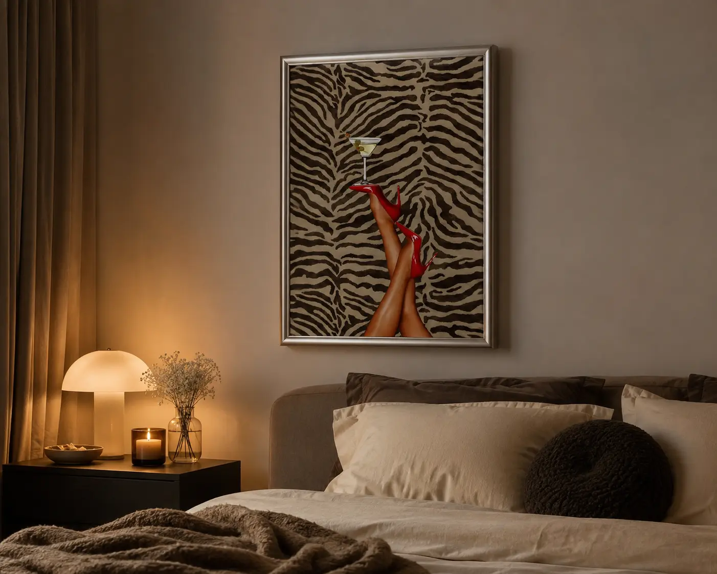 [Unframed] Red Heels Zebra Cigarette Case, Card Holder, Zigarettenetui, Metal Wallet