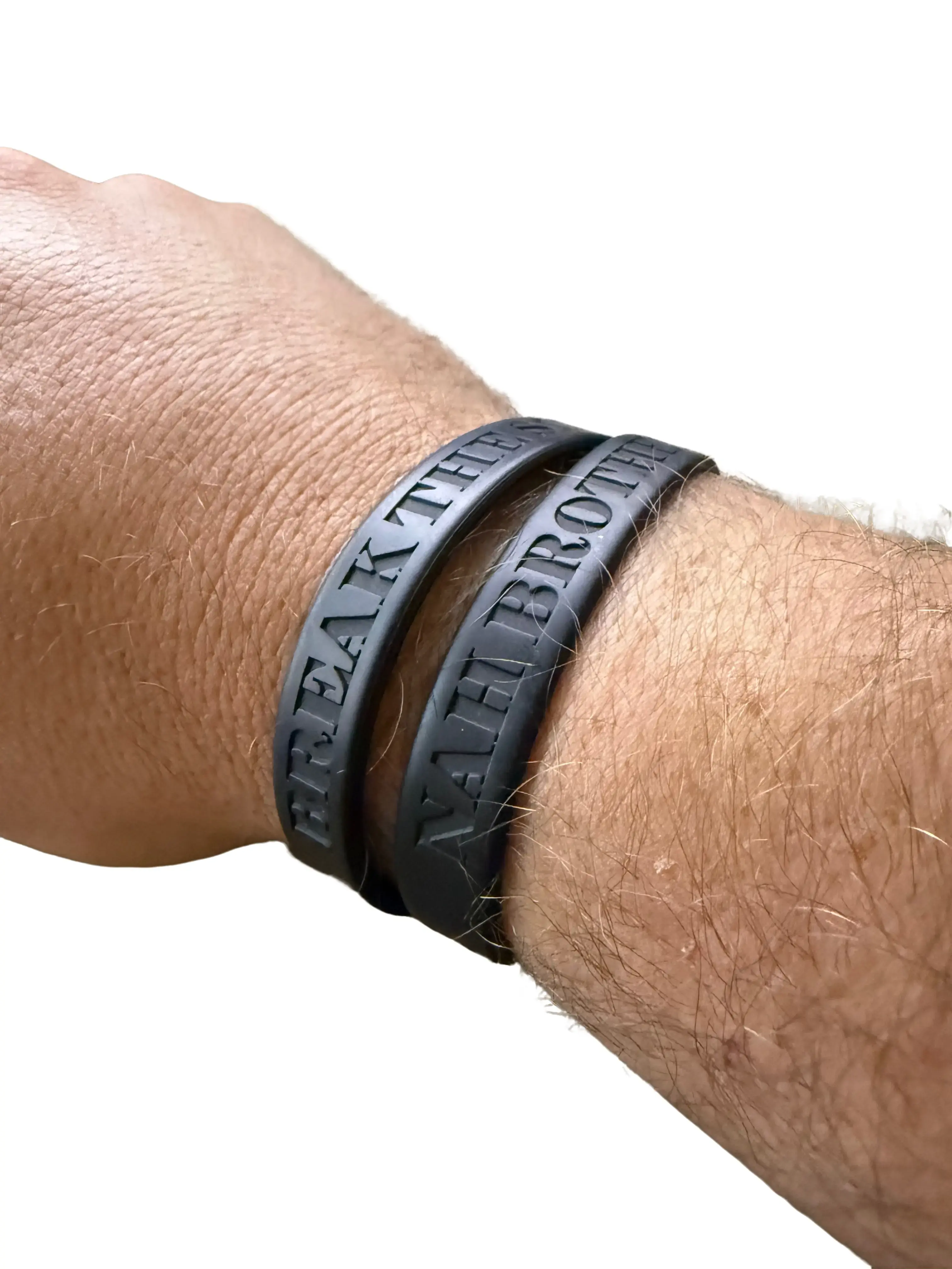NAH Brother Wristband - Black Silicone Bracelet with "NAH Brother" & "Break the Silence" Text - Fits Most - Supportive & Unifying Statement Piece