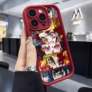 Cool new anime 'D-Demon Slayer' creative phone case, drop-resistant design, compatible with iPhone 17/16/15/14/13/12/11/X/XS/XSMAX/12.13MINI/17E, fully covered shockproof soft protective case, suitable as a holiday gift for friends, family, or yourself
