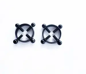black Fake nipple ring shield piercing, nipple clamps (2 pieces)
