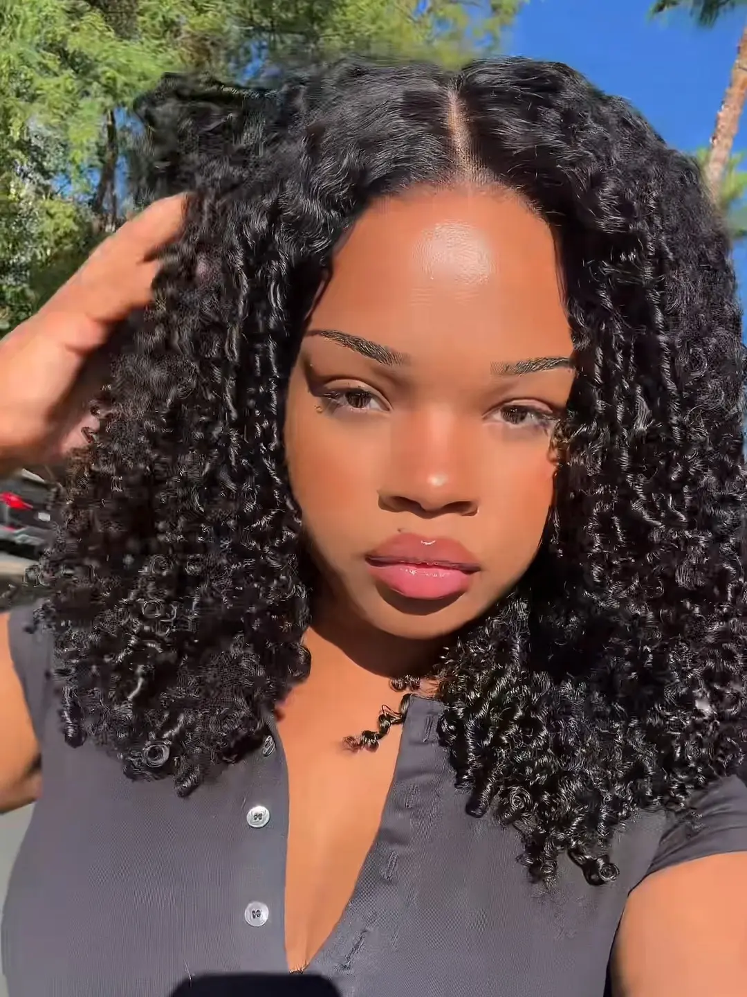 Arabella Zerowear 13x6 Invisible HD Lace Glueless Wig Afro Curly With Drawstring Natural Black 100% Human Hair Wig