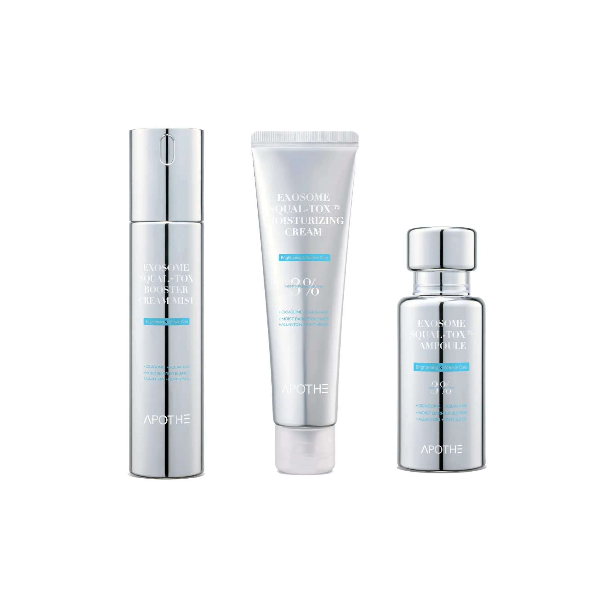 APOTHE Exosome Squal-Tox 3-Piece Skincare Set | 3-Step Barrier Repair Routine | Centella Exosome + Squalane Hydration & Regeneration Set