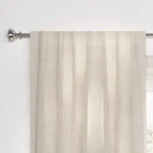 1pc 50"x95" Blackout Textural Overlay Window Curtain Panel Cream - Threshold